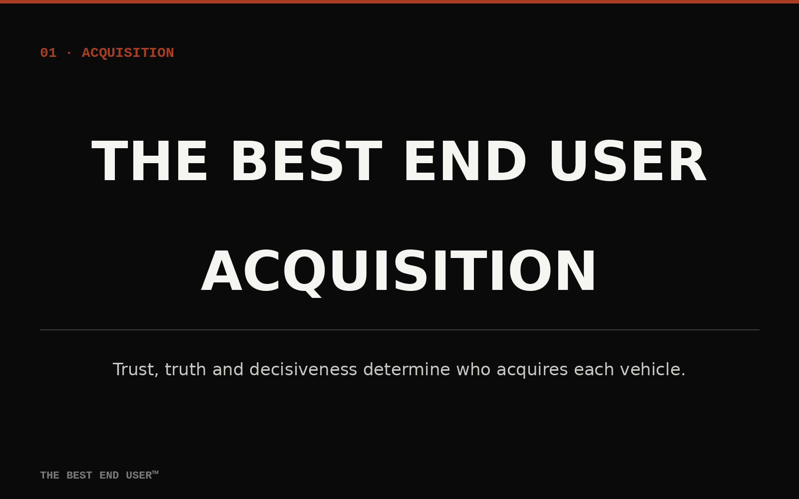 The Best End User Acquisition — book cover concept typographic treatment